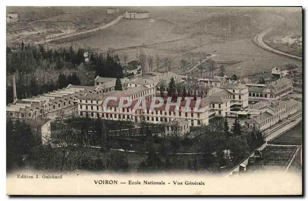 Voiron — Escola Nacional — Vista Geral — Edição J. Guichard - Frente