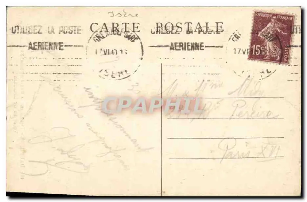 Dauphiné - Tunnel auf der Straße nach Saint-Pancrasse - Tal von Graisivaudan — Cl. A V. n° 086 - Rückseite