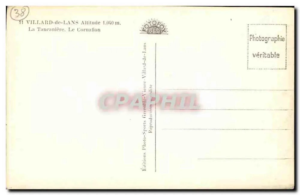 Villard-de-Lans — La Tancanière, Le Cornafion — Éditions Villard-de-Lans - Rückseite