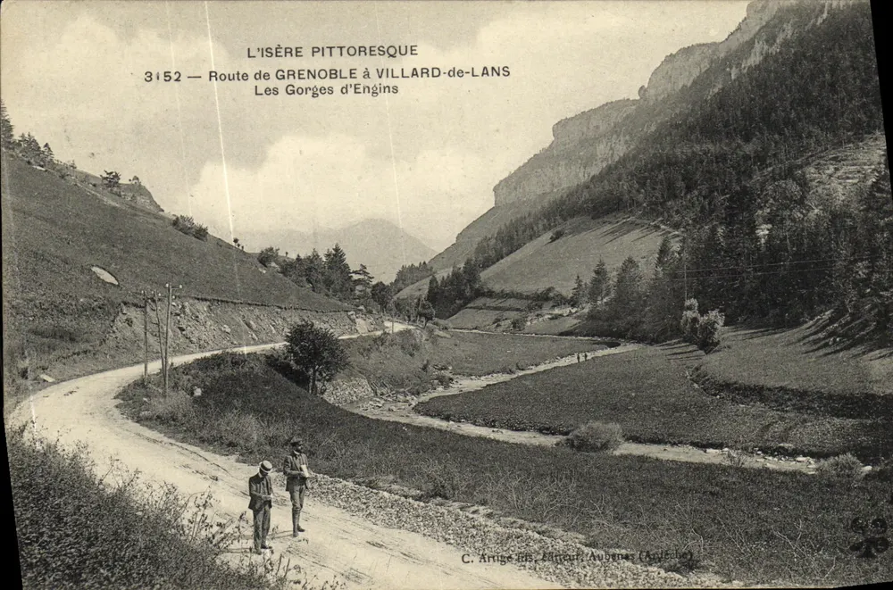 Die Schluchten von Engins — Straße von Grenoble nach Villard-de-Lans — C. Arrige Éd. Aillencourt (Aubenas) - Vorderseite