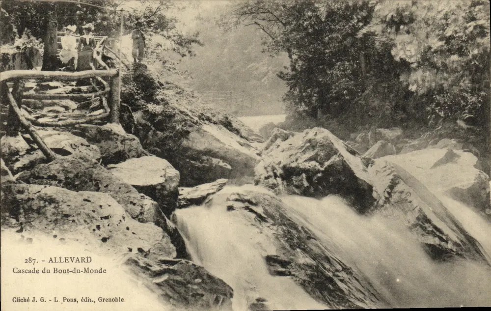 Allevard — Cachoeira do Bout-du-Monde — Cliché J. G., édit. L. Pons, Grenoble - Frente