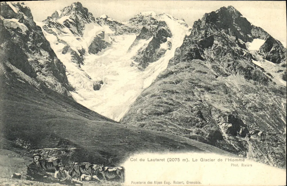 Col du Lautaret (2075 m) — Der Glacier de l'Homme — Papeterie des Alpes Eug. Robert, Grenoble - Vorderseite