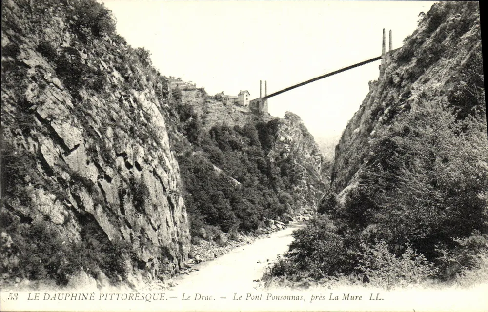 Pittoreskes Dauphiné — Der Drac — Die Brücke Ponsonnas, nahe La Mure LL. — n°53 - Vorderseite