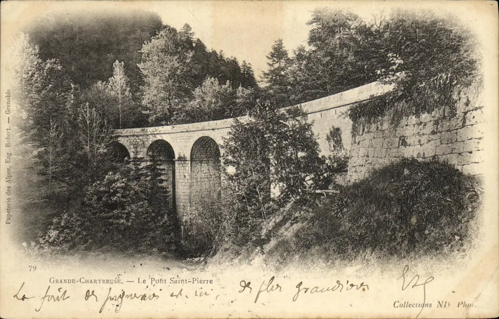 Grande-Chartreuse — O Ponte Saint-Pierre — Papateria das Alpes, Eug. Robert, Grenoble, n°79 - Frente