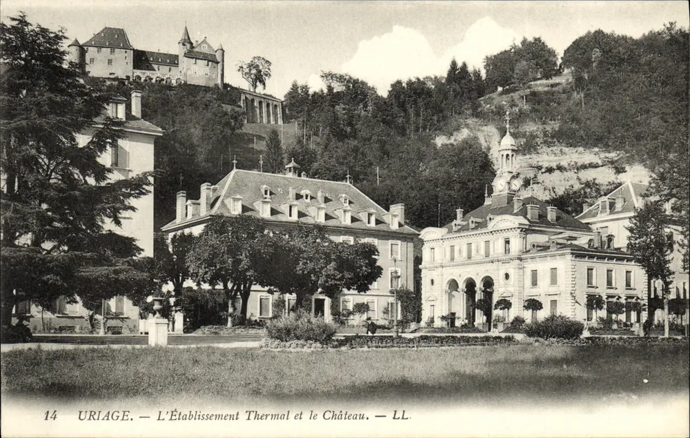 Uriage — Das Thermalbad und das Schloss — LL. — Nr. 14 - Vorderseite