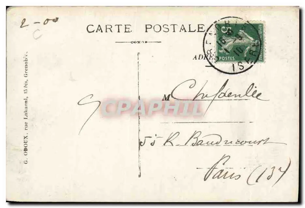 Uriage-les-Bains, das Thermalbad — Dauphiné — n°203 - Rückseite