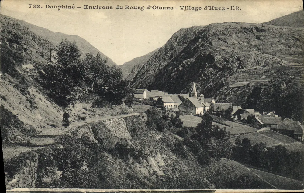 Dorf Huez — Umgebung von Bourg-d'Oisans — Dauphiné — E.R. - Vorderseite
