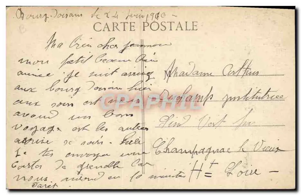 Dorf Huez — Umgebung von Bourg-d'Oisans — Verlag E.R. n°732 - Rückseite