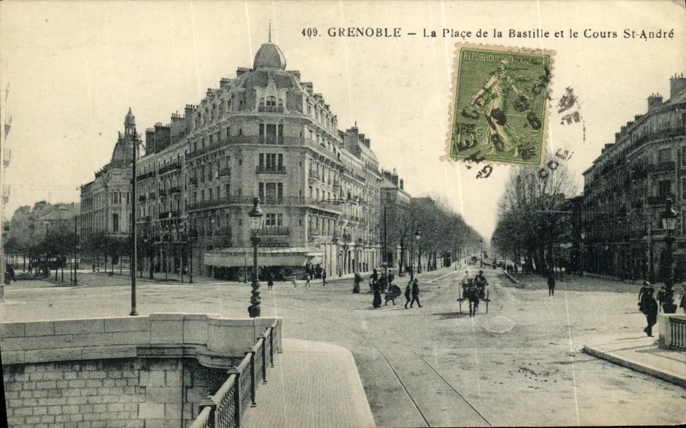 Grenoble — Place de la Bastille und Cours St-André — P. CAUDE, n°409 - Vorderseite