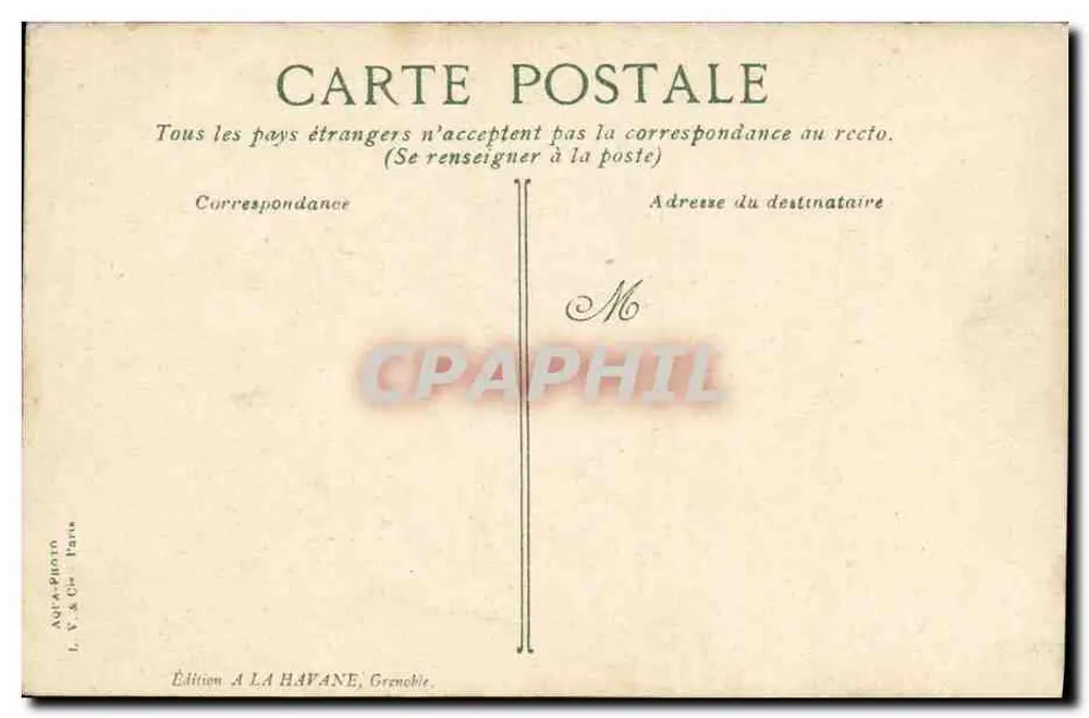 Castelo da Havane — vista panorâmica — Edição A LA HAVANE, Grenoble - Verso