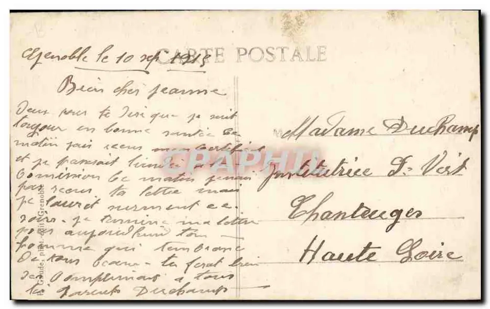 Grenoble — L'Île-Verte, die Isère und die Alpen — Verlag: C. BOURG - Rückseite