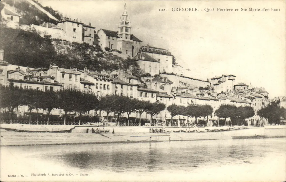Grenoble - Quai Perrière und Ste Marie d'en haut — Phototype A. Bergeret & Cie, Nancy, Nr. 102 - Vorderseite