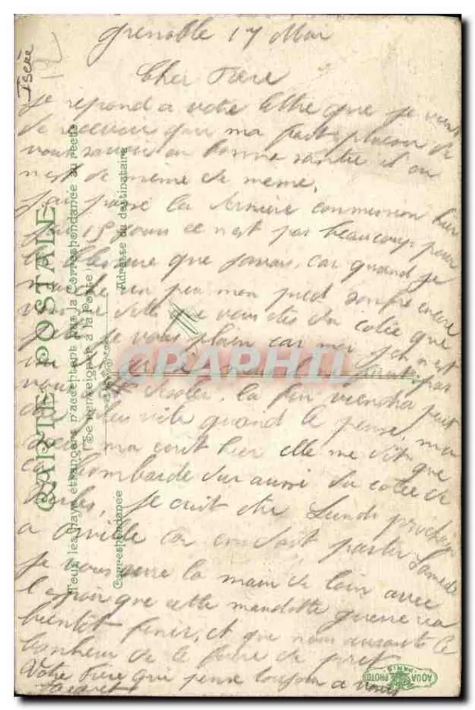 Grenoble — Os cais e as Alpes — L.V. & C. - Verso