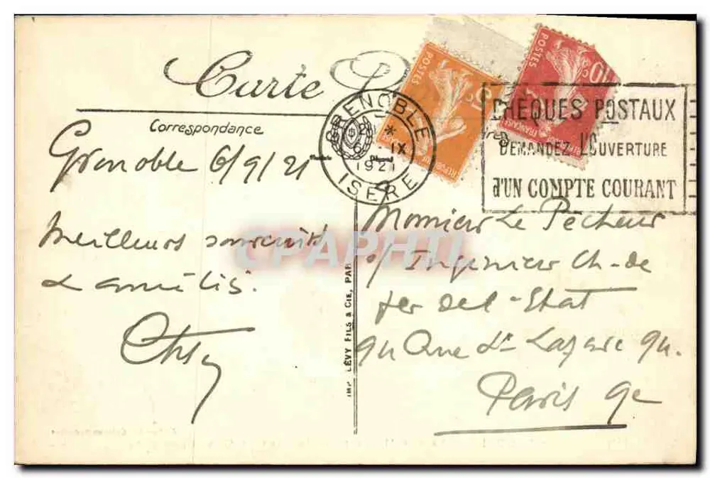 Grenoble — Sainte-Marie-d'En-Haut und der Quai Perrière — Edition des Galeries Moderées, Nr. 188 - Rückseite