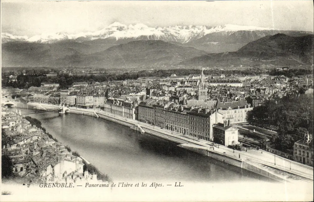 Grenoble — Panorama der Isère und der Alpen — LL. - Vorderseite