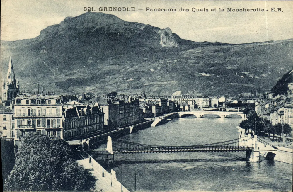 Grenoble — Panorama der Quais und der Mont Moucherotte — E.R. n°821 - Vorderseite