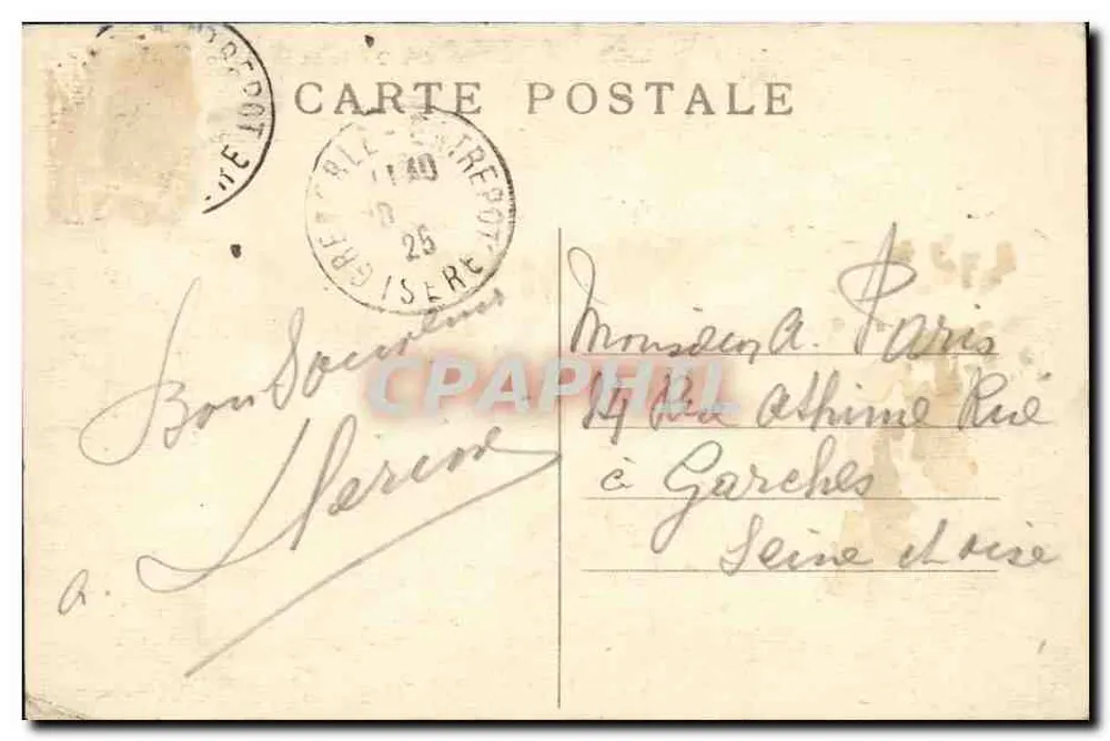 Grenoble — Panorama der Quais und der Mont Moucherotte — E.R. n°821 - Rückseite