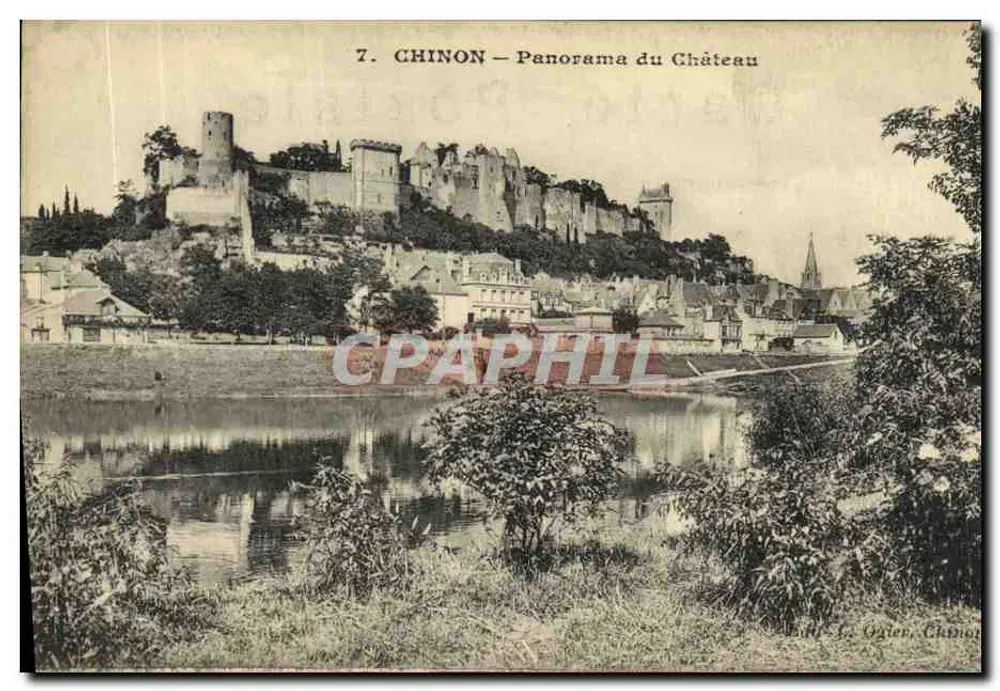 Chinon — Panorama do Castelo — L. Ozier, Chinon - Frente