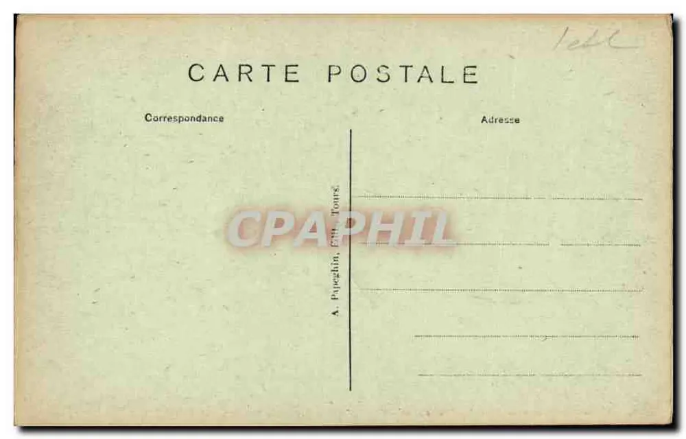 Château royal de Loches — vue encadrée d'arches gothiques avec texte historique — éditeur A. Papeghin, Édit. Tours - Verso