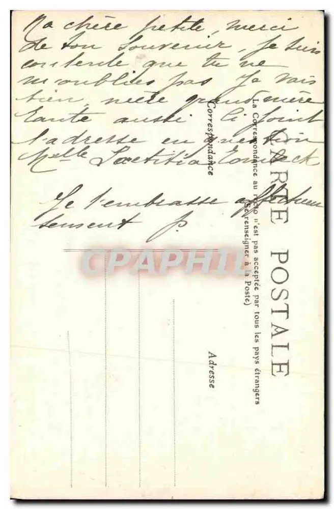 Tours — Vogelperspektive, Die Kathedrale und St-Martin — Verlag: La Correspondance Postale - Rückseite