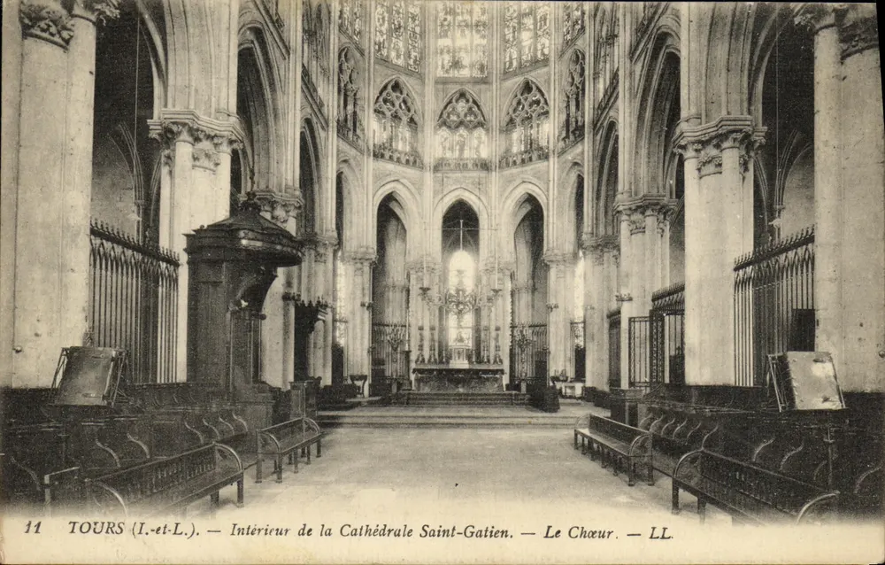 Tours (Indre-et-Loire) — Innenansicht der Kathedrale Saint-Gatien — Der Chor — LL - Vorderseite
