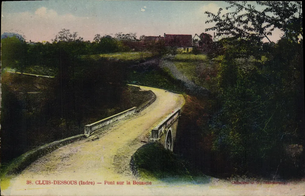 Cluis-Desrous (Indre) — Ponte sobre a Bouzane — Coleção O. G. Châteauneuf - Frente