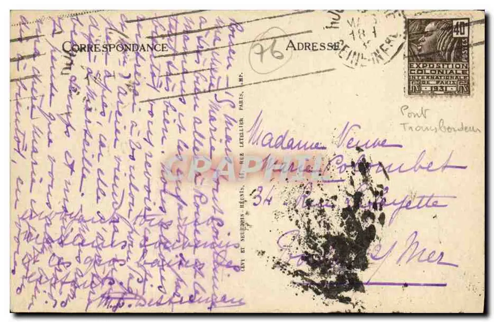 Rouen — Ansicht der Seine und des Hafens — L.L. n°472 - Rückseite