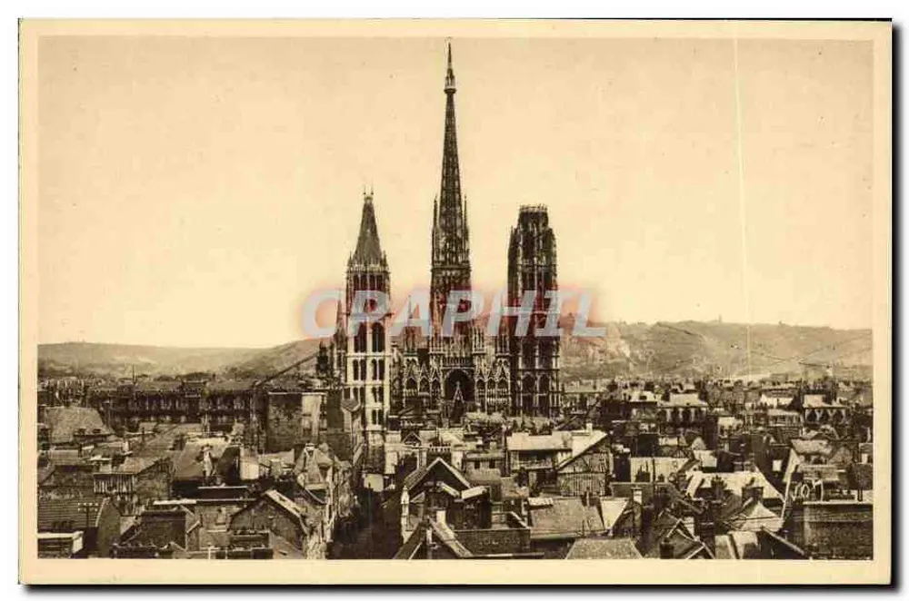 Rouen — Allgemeiner Blick auf die Stadt und die Kathedrale — Les Éditions d'Art Martel - Vorderseite