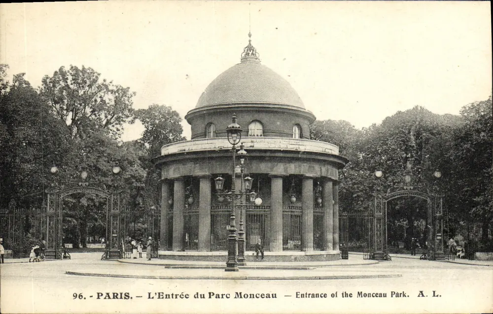 Paris - A Entrada do Parque Monceau — A. L. - Frente