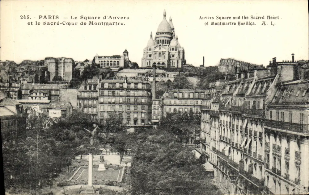 Paris — Der Square d'Anvers und der Sacré-Cœur von Montmartre — A. L. - Vorderseite