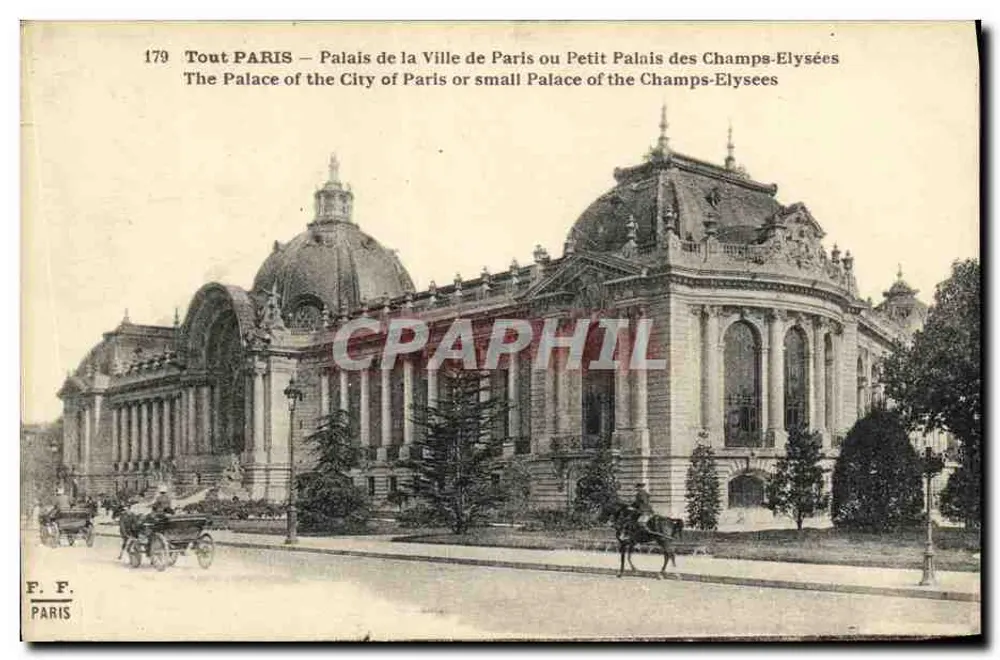 Palast der Stadt Paris oder Petit Palais der Champs-Élysées — F. F. PARIS n°179 - Vorderseite