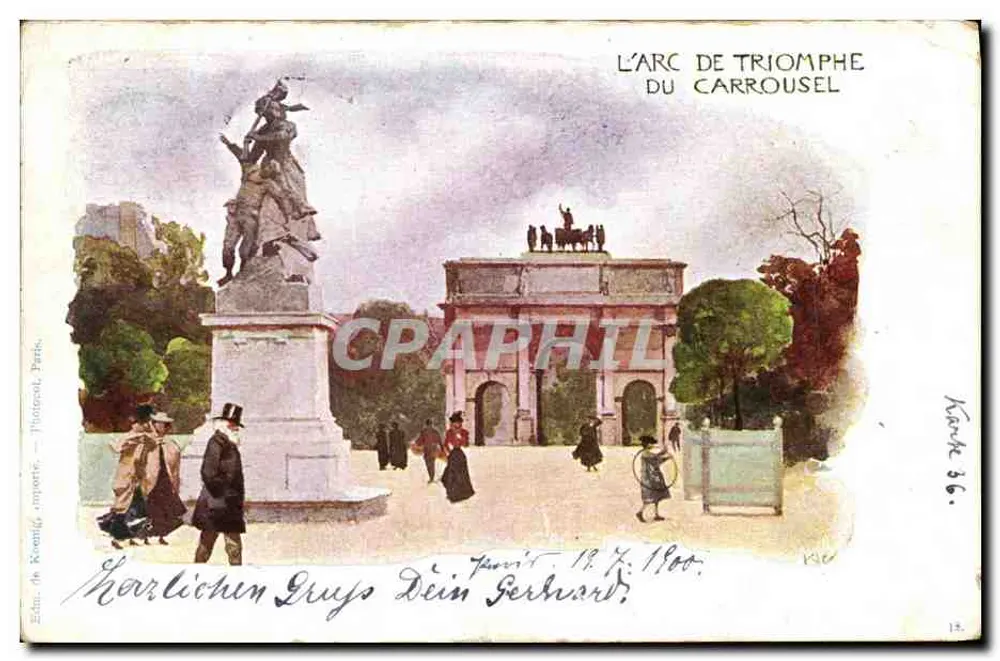 Arc de Triomphe du Carrousel — Paryż — Wyd. de Koenig, Paryż, N° 66 - Awers