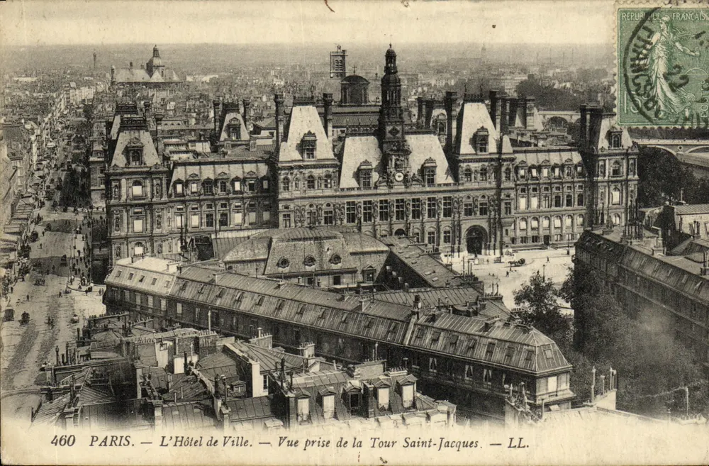 PARIS — Das Rathaus — Ansicht vom Saint-Jacques-Turm — LL. — Nr. 460 - Vorderseite