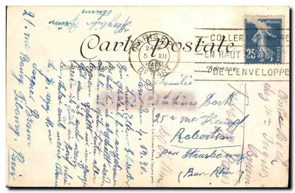 Paris — Rathaus und Pont d'Arcole — A. P. 121 - Rückseite
