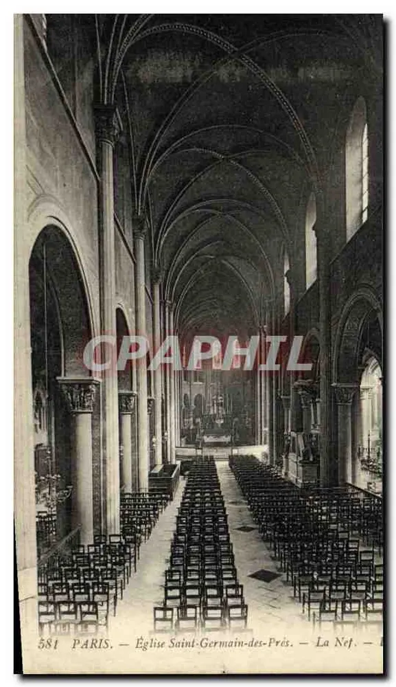 Paris — Igreja de Saint-Germain-des-Prés — A Nave - Frente