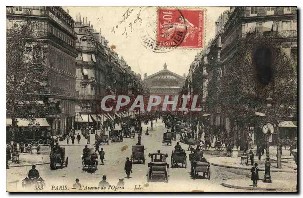 Paris — A Avenida da Ópera — LL. — Fustes, n° 589 - Frente