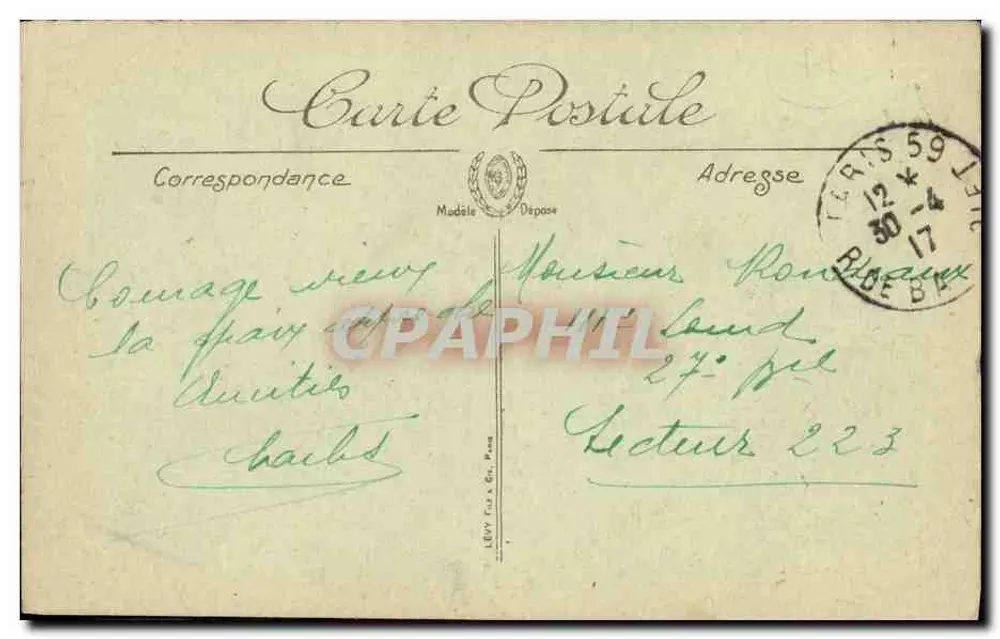 Paris (V°) — A Conciergerie — LL, n° 574 - Verso