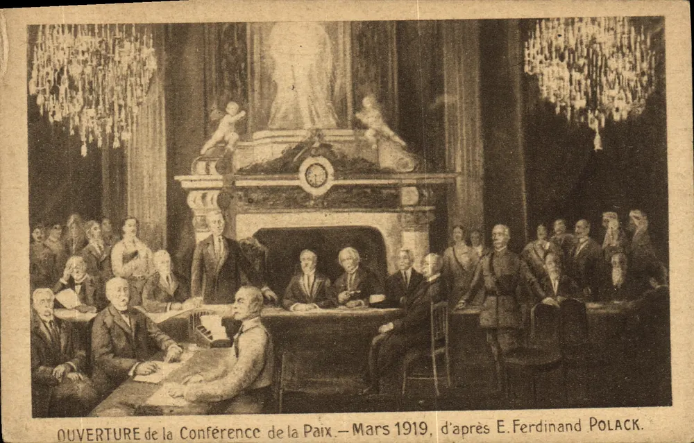 Eröffnung der Friedenskonferenz — März 1919 — nach E. Ferdinand Polack - Vorderseite