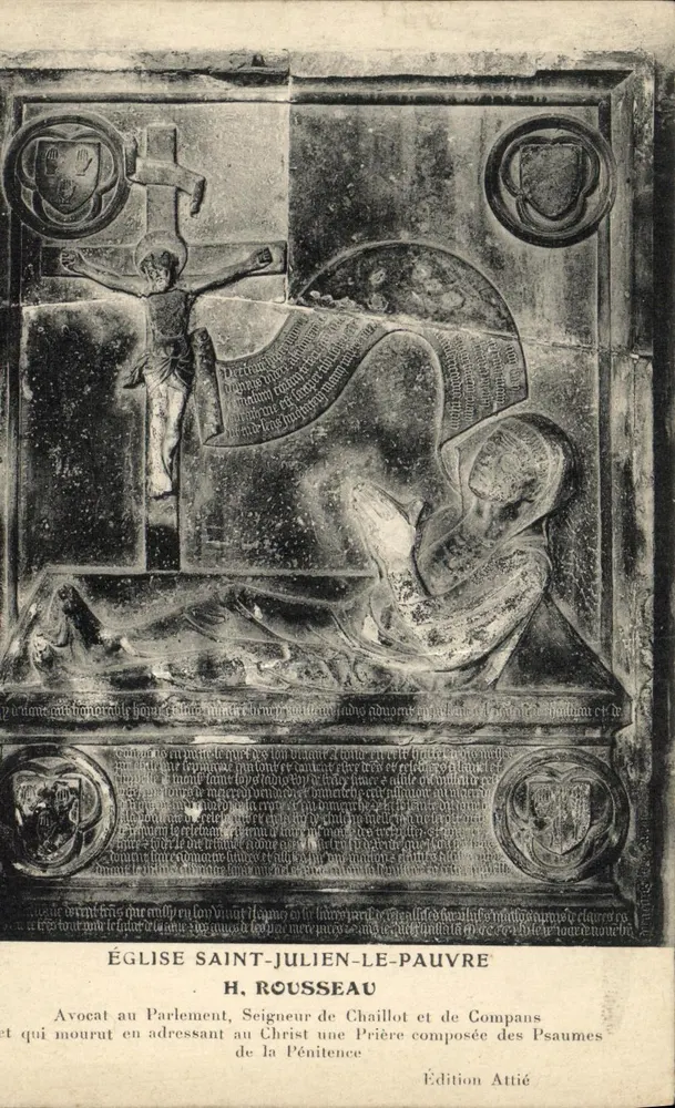 Kirche Saint-Julien-le-Pauvre — Grabmal von H. Rousseau — Edition Attié - Vorderseite