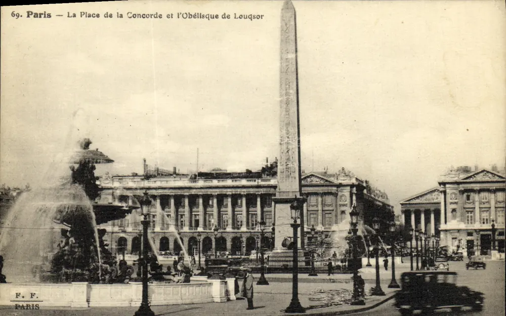 Paris — Die Place de la Concorde und der Obelisk von Luxor — F. F. Paris - Vorderseite