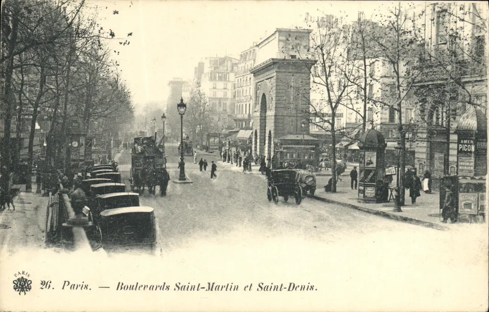Paris — Boulevards Saint-Martin e Saint-Denis — Editor Paris 26 - Frente
