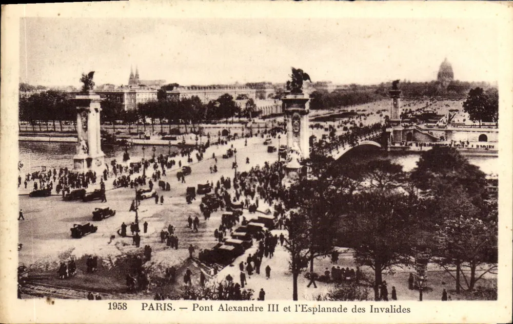 Paris — Pont Alexandre III und die Esplanade des Invaliden — 1958 - Vorderseite