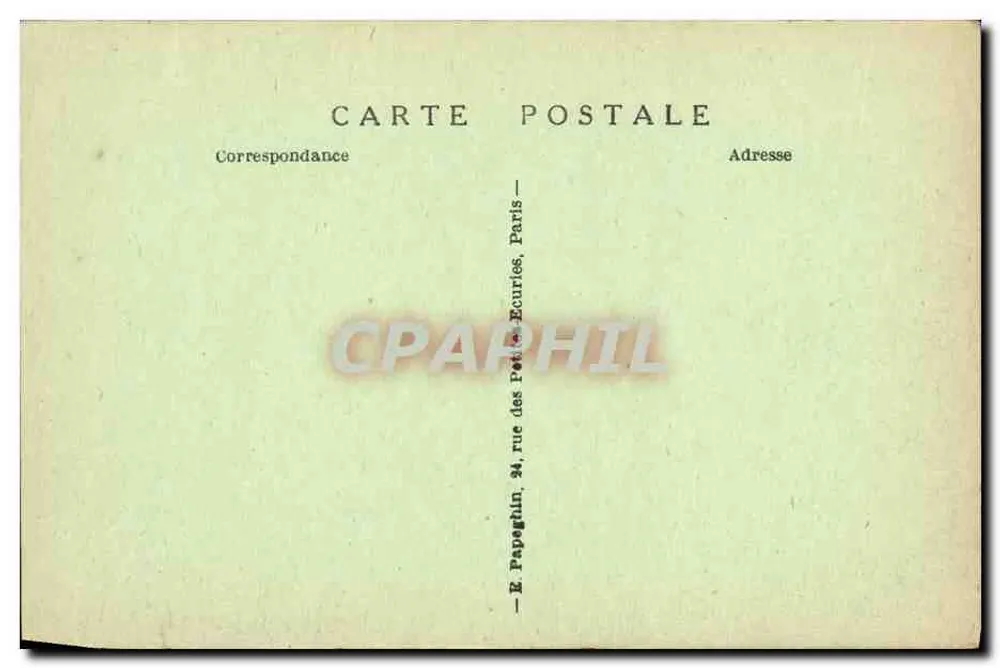 Tarjeta postal antigua París — El Puente Real y Calle du Bac — A. P. - Reverso
