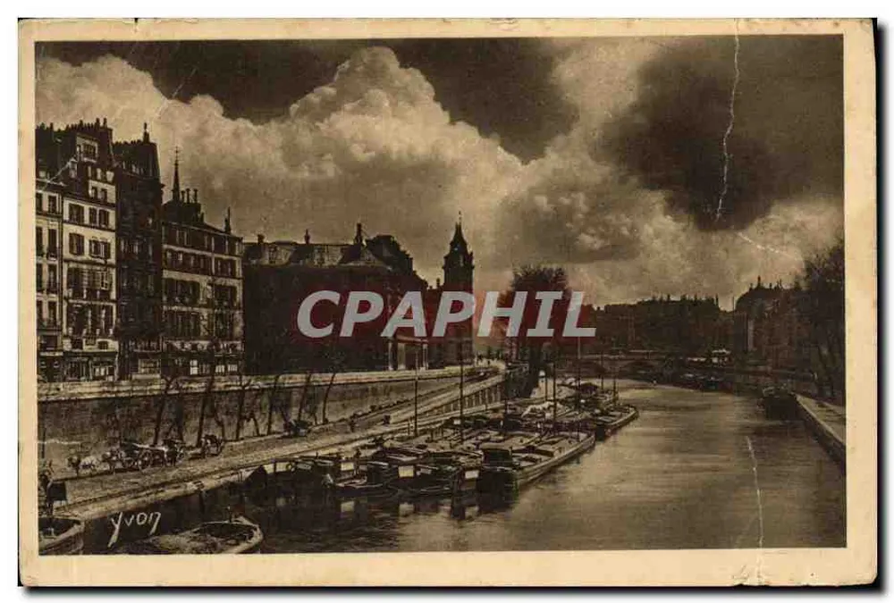 Vue du canal de la Garonne à Bordeaux — éditeur Yvon, n° 44 - Frente