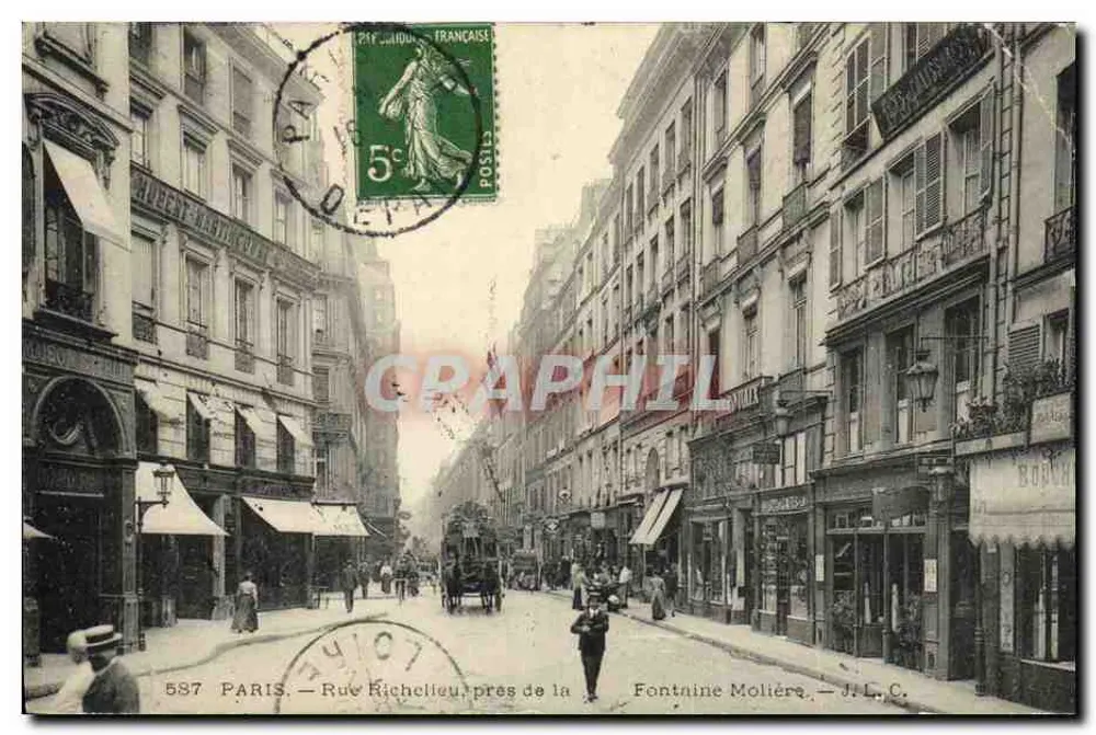 Paris — Rue Richelieu in der Nähe der Fontaine Molière — J.L.C. - Vorderseite