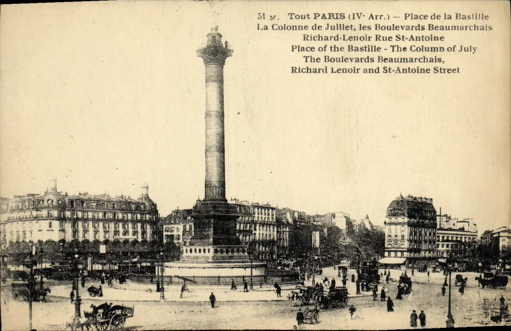 Paris (IVe Arr.) — Place de la Bastille — Säule von Juli - Vorderseite