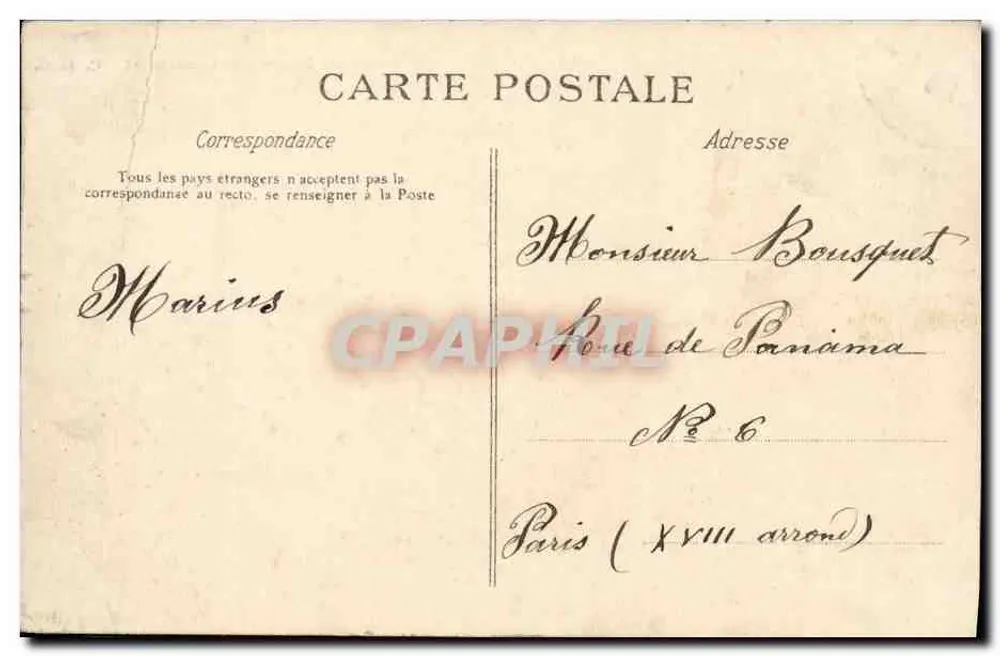 Rathaus des 19. Arrondissements — Paris — Verlag Marius, C. L. C. - Rückseite