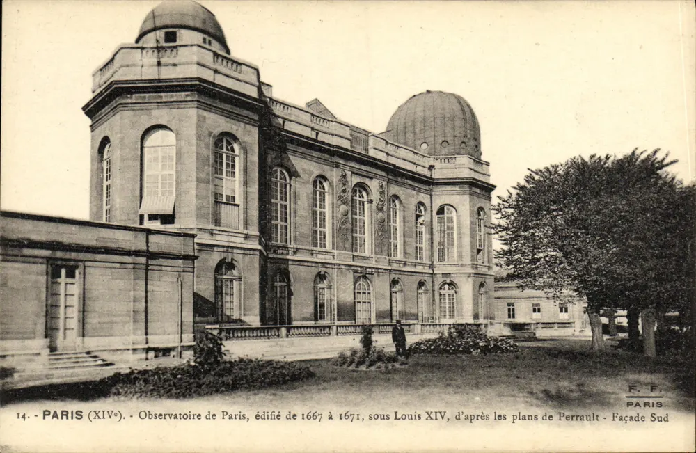 Observatorium von Paris — Südseite — errichtet zwischen 1667 und 1671 unter Ludwig XIV, nach den Plänen von Perrault — F.F. Paris - Vorderseite
