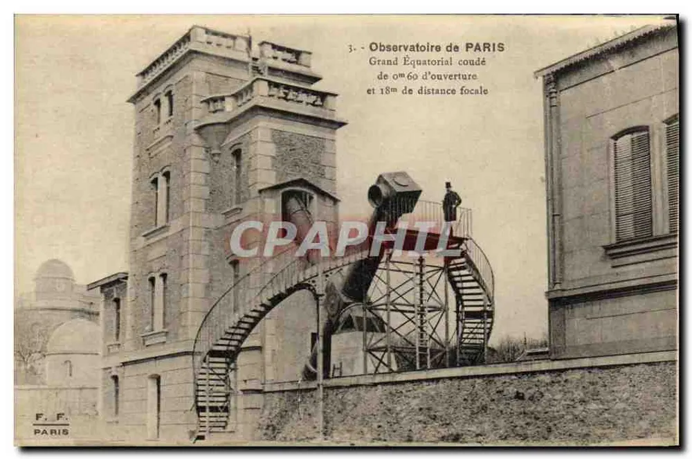Beobachtungswarte von PARIS — Großes gekrümmtes Äquatorialteleskop — F. F. PARIS - Vorderseite