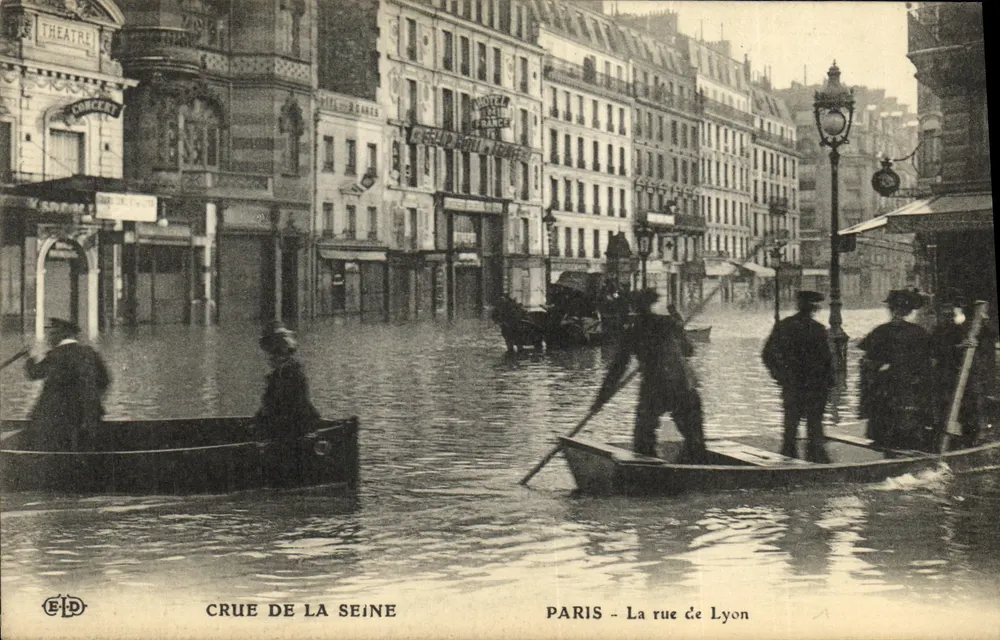 Überschwemmung der Seine — Paris - Die Rue de Lyon — ELD - Vorderseite